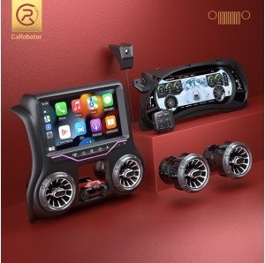 Carobotor Dashboard Kit - Pro dashboard +K1 radio +Batman camera + 4 Turbo AC Vents LED ) per Jeep Wrangler JK 